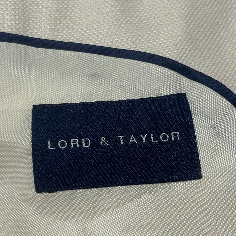 Vintage Lord & Taylor Grant Thomas Mens Ivory Silk Wool Blazer Sport Coat 38S
